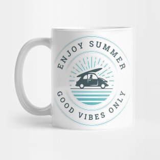 Blue Circle Summer Holidays T-Shirt Design Mug